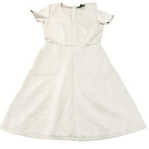 Max Mara Weekend Cream Flare Dress Short Sleeve Size M 100% Modal